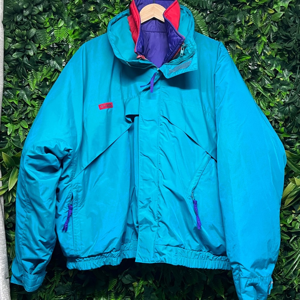 Vintage Columbia Whirlbird 3-in-1 Ski Jacket Mens XL Teal Red 90s Retro‎ Coat - Picture 8 of 11